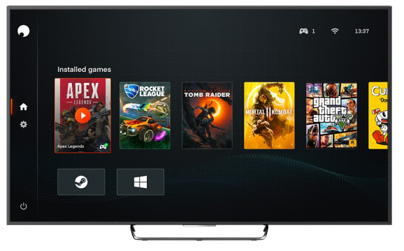 Blade's Shadow TV interface for cloud gaming.