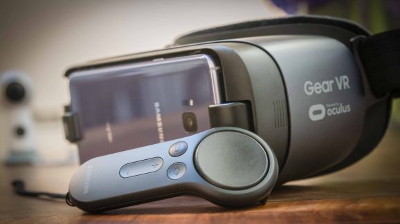 Samsung's Gear VR headset and Oculus-powered controller.