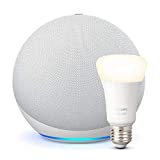 Echo (4. Generation), Weiß + Philips Hue White LED-Lampe