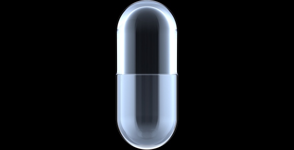 Empty capsule science and technology, pill cam metaverse concept