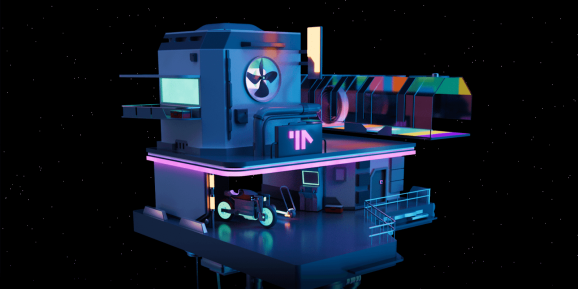 Infinite Arcade image. Web3 and blockchain gaming concept.