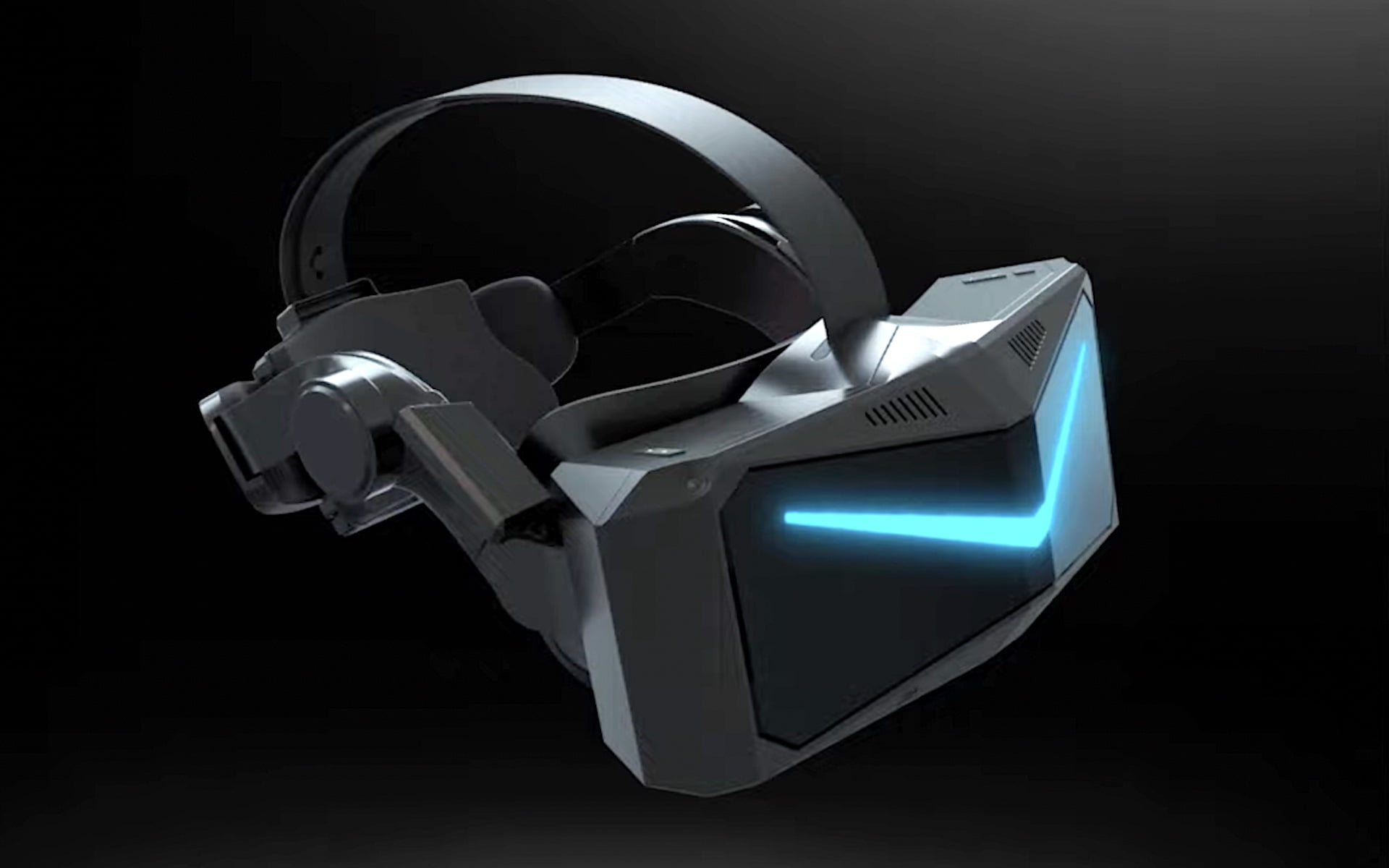 Rendering der Pimax Crystal vor schwarzem Hintergrund.