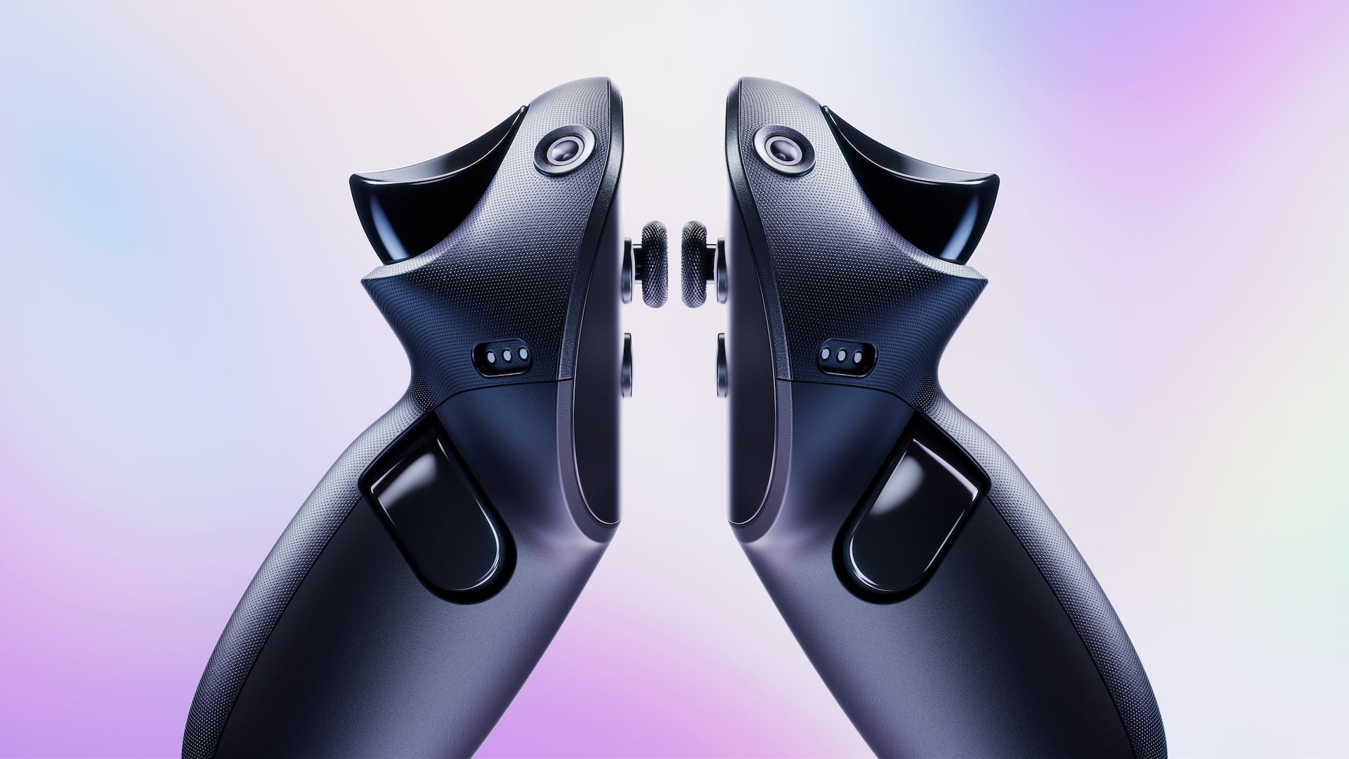 Meta Quest Touch Pro Controller, eng aneinander.