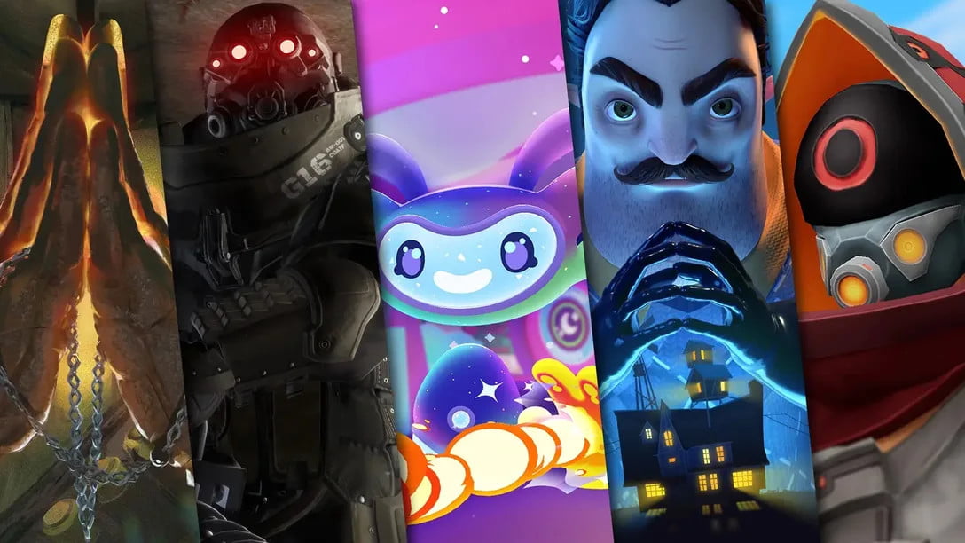 Eine Collage der neu angekündigten PSVR2-Spiele.