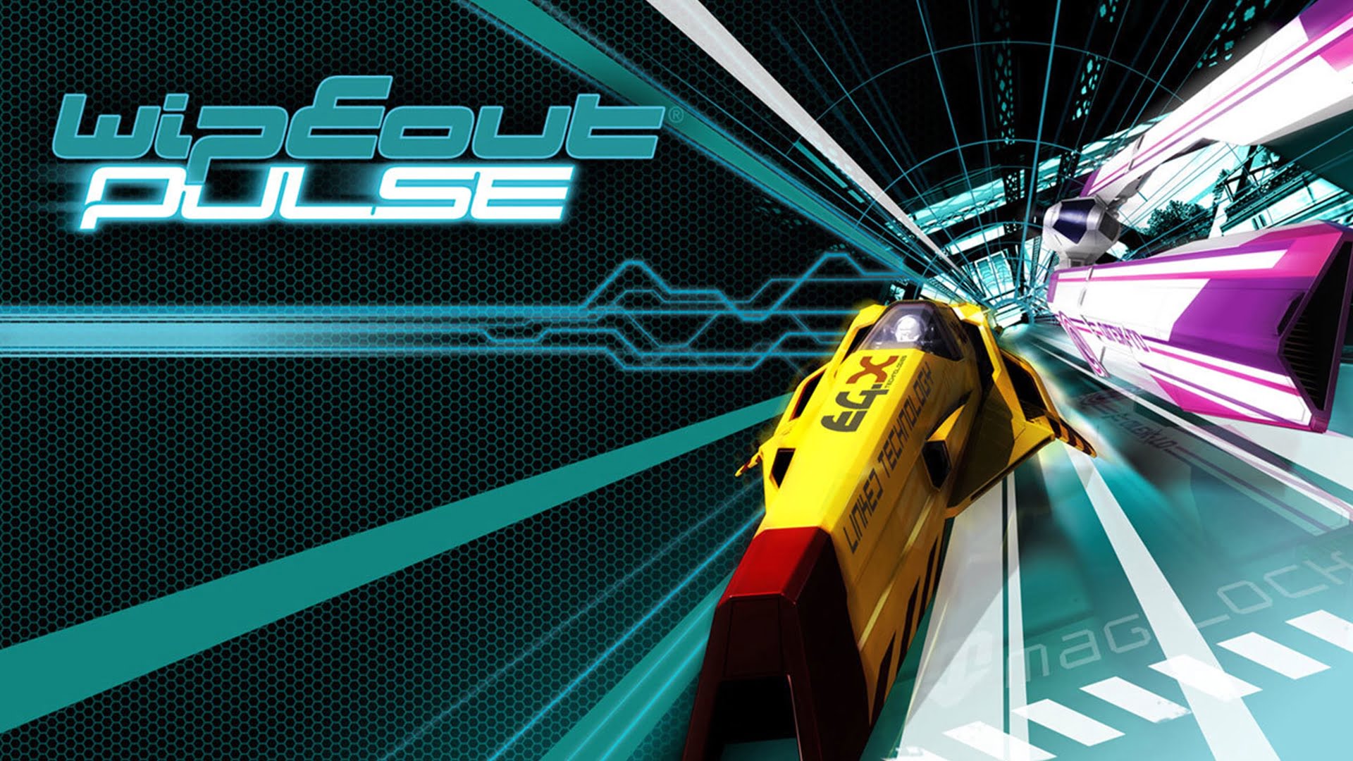 Artwork von Wipeout-Pulse mit zwei Gleitern.