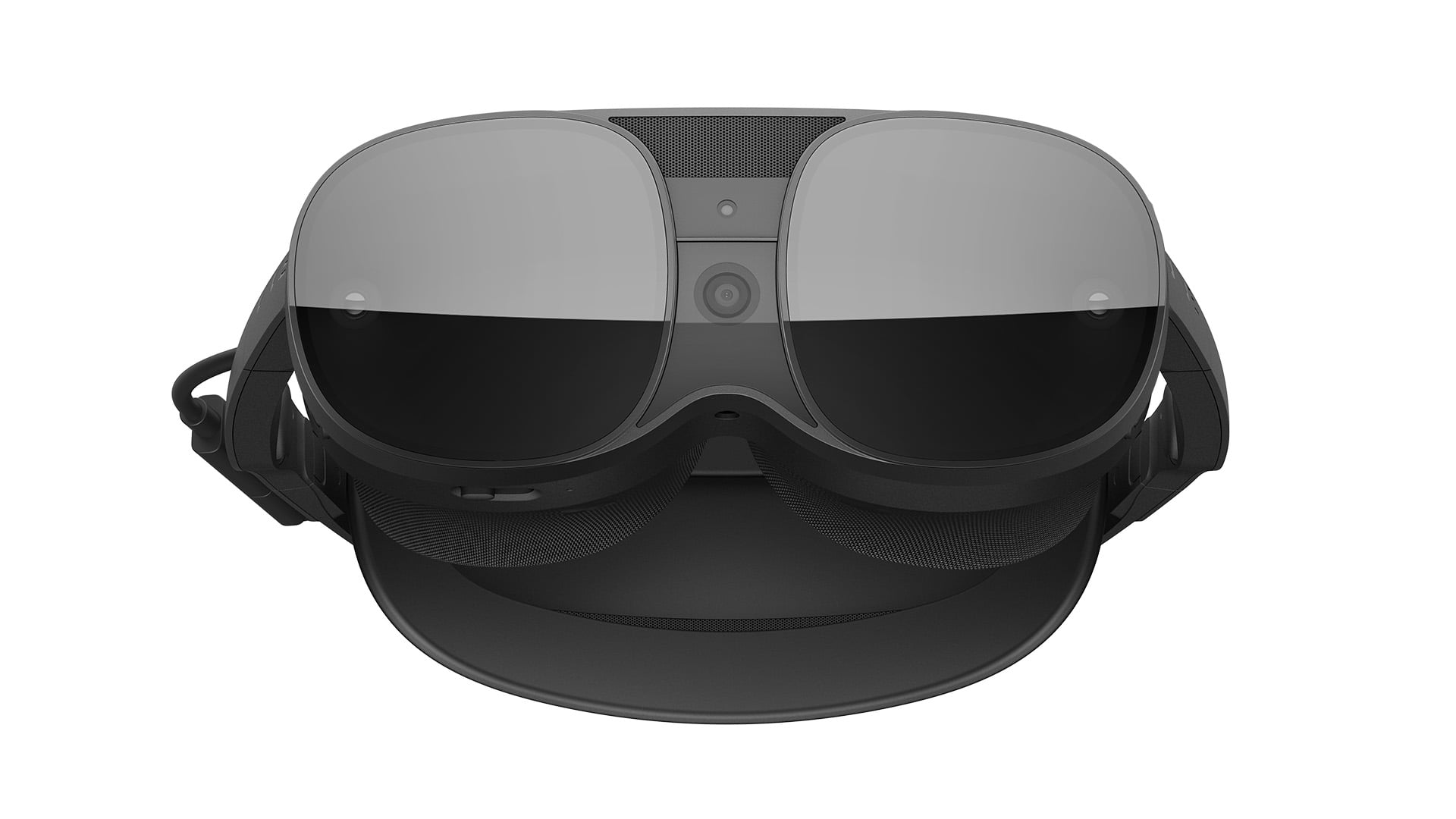 Schwebende HTC Vive XR Elite, von vorne gesehen.